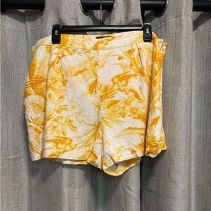 Express Yellow and White Floral Women's Shorts